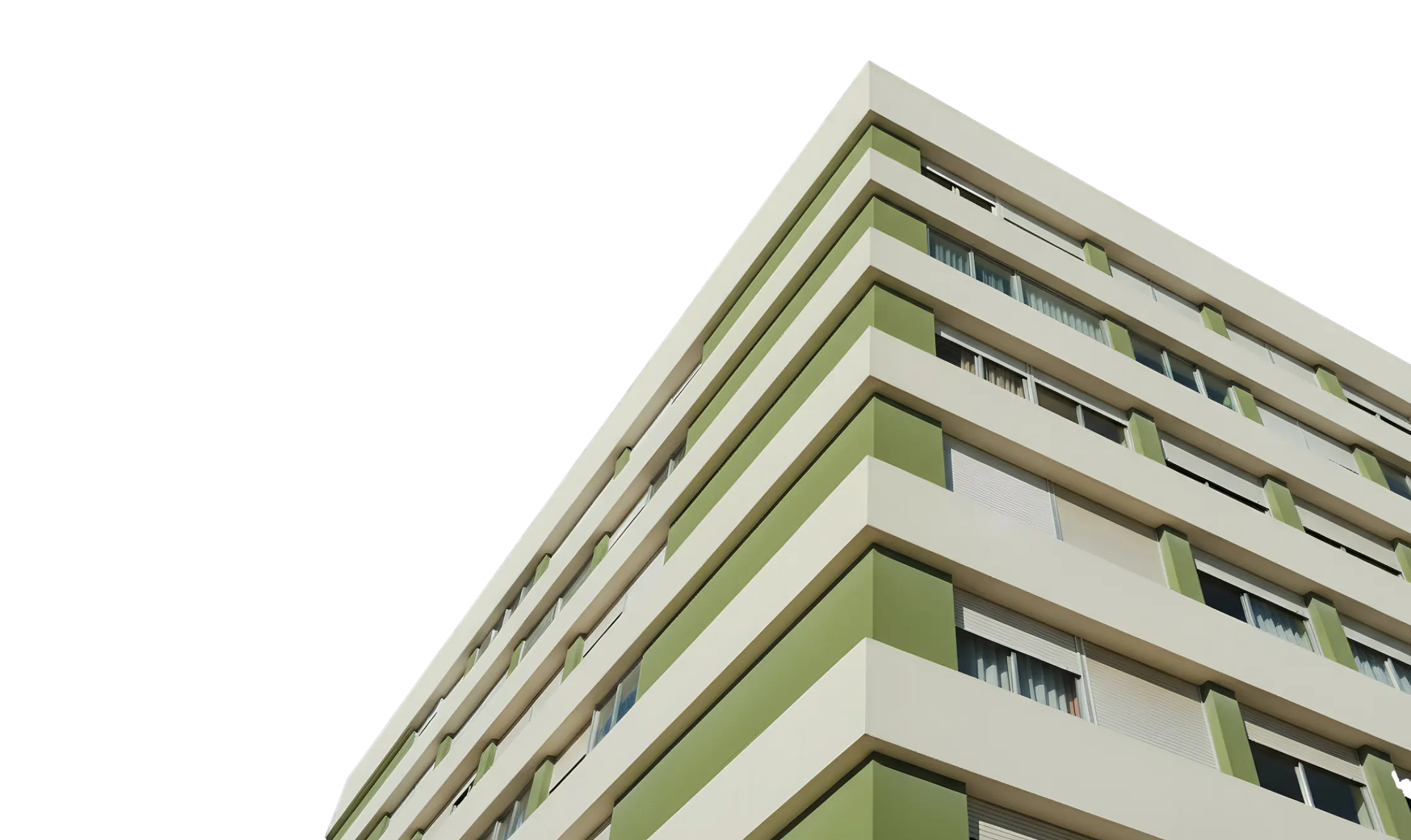 Modern apartment tower at dusk